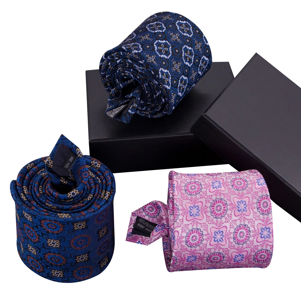 Manxiang Handmade Jacquard Woven 100% Organic Mens Ties Silk Box Set