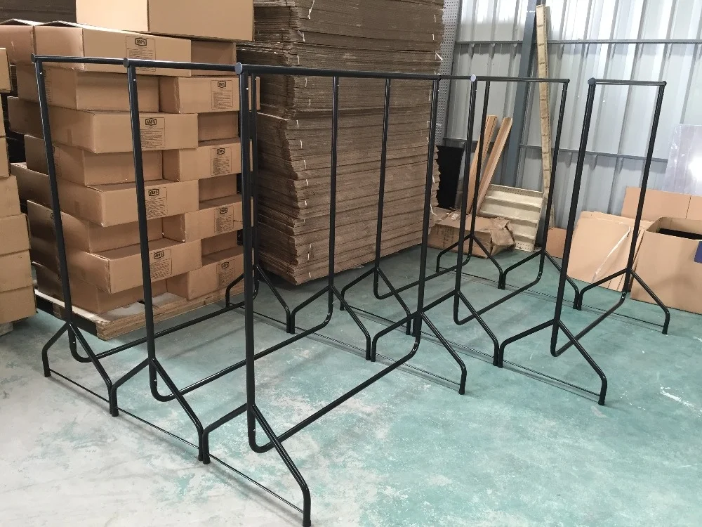 Portable Store Metal Clothes Rack Metal Rails Clothes Display Stands Store Display Racks Metal Clothes Racks