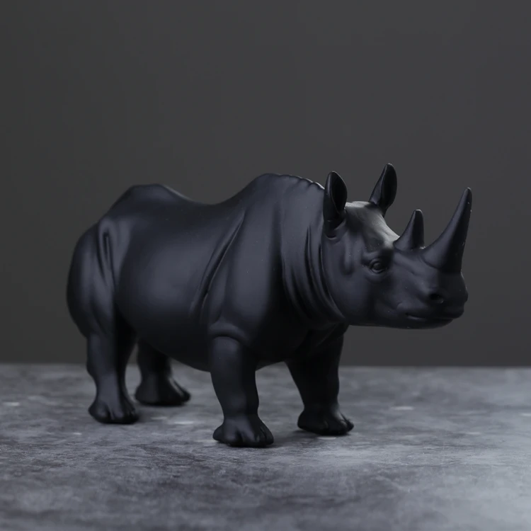 
Resin rhinoceros lifelike figurine garden decoration statue Animal sculpture 