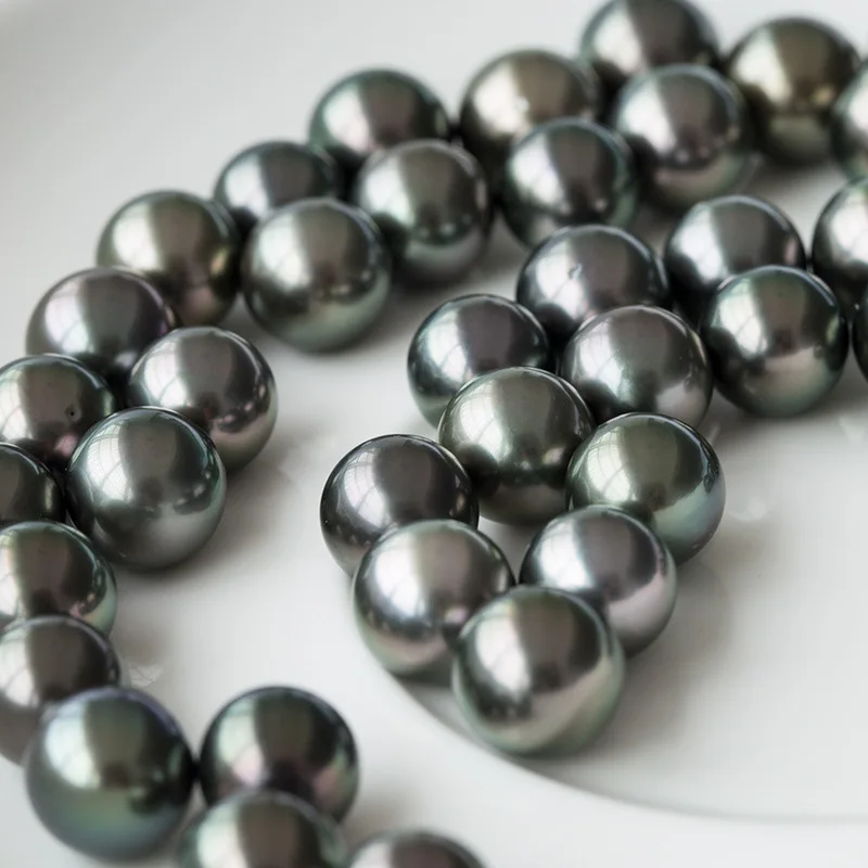 Wholesale grade 4A perfect no flaw smooth 9-10mm black loose natural Tahitian black pearl