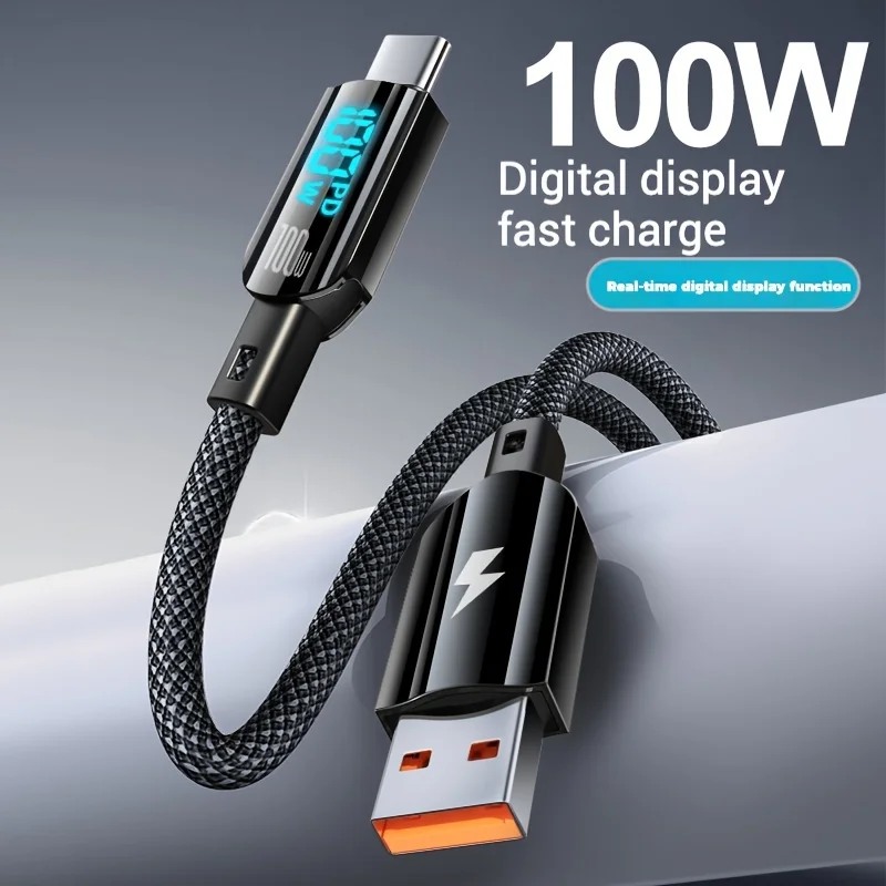 1.2M 3.94FT A USB to Type-C Super Fast Charging Data Cable with a maximum power of 100W Type-C66w charging adapter cable