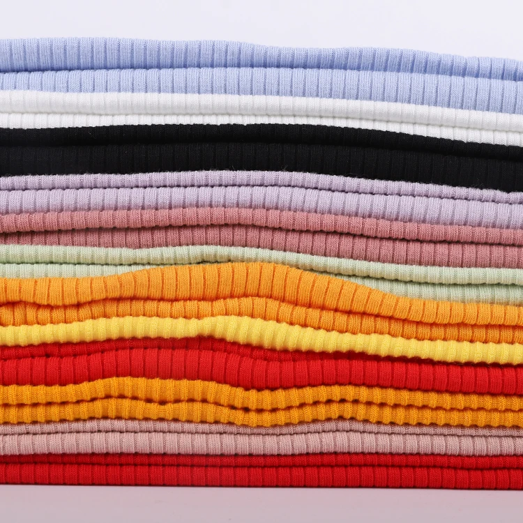  Factory Wholesale High Quality Soft Stretch Spandex Rib Knitting Fabric For Shirt Blouses