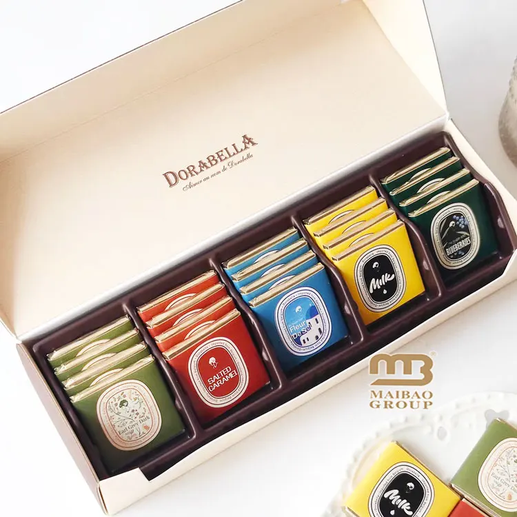 New Design Printing Cajas Para Bombones Chocolates Galletas Dulces 300 Gsm Paper Box Packaging Chocolate Gift Box Paper Box