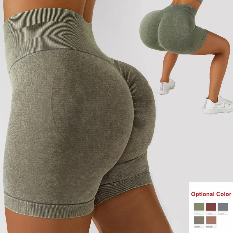 2022 new exercise custom logo  girls yoga shorts wholesale women workout yoga shorts