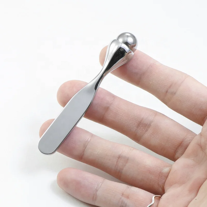Luxury Mini Metal Eye Massage Spoons Scoop 70mm Mask Spoon with Magnetic ball