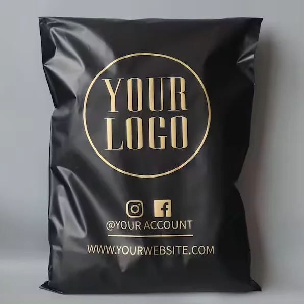 Custom Logo Eco Friendly Black Compostable Biodegradable Plastic Poly Mailers Mailing Bags With Logo