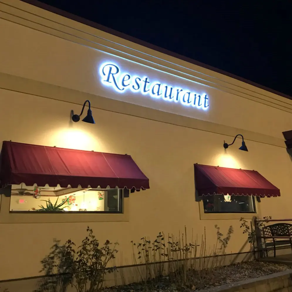 Restaurant outdoor LED plastic open sign board design