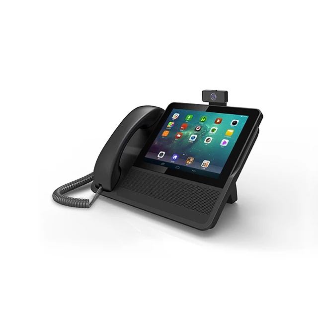 8 inch ips display videophone pluggable camera 6 sip lines PSTN / VOIP IP phone for home / office
