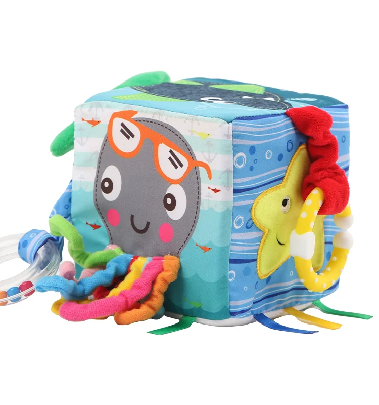 Подарок для раннего обучения унисекс дизайнерская индивидуальная безопасность новорожденных Детская тканевая игрушка-куб От 0 до 2 лет