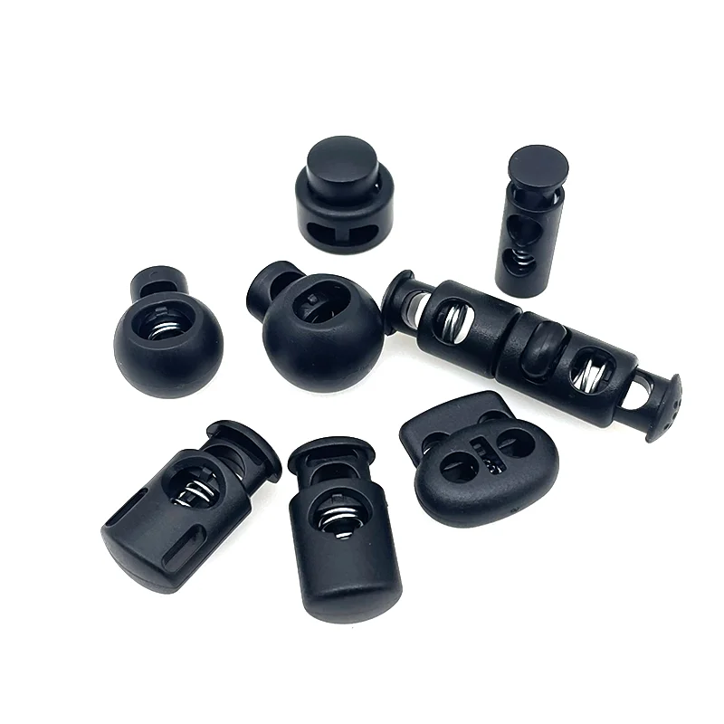China Factory Stopper Customized Color Shoelaces Drawstring Toggle End Cord Spring Plastic Cord Stoppers
