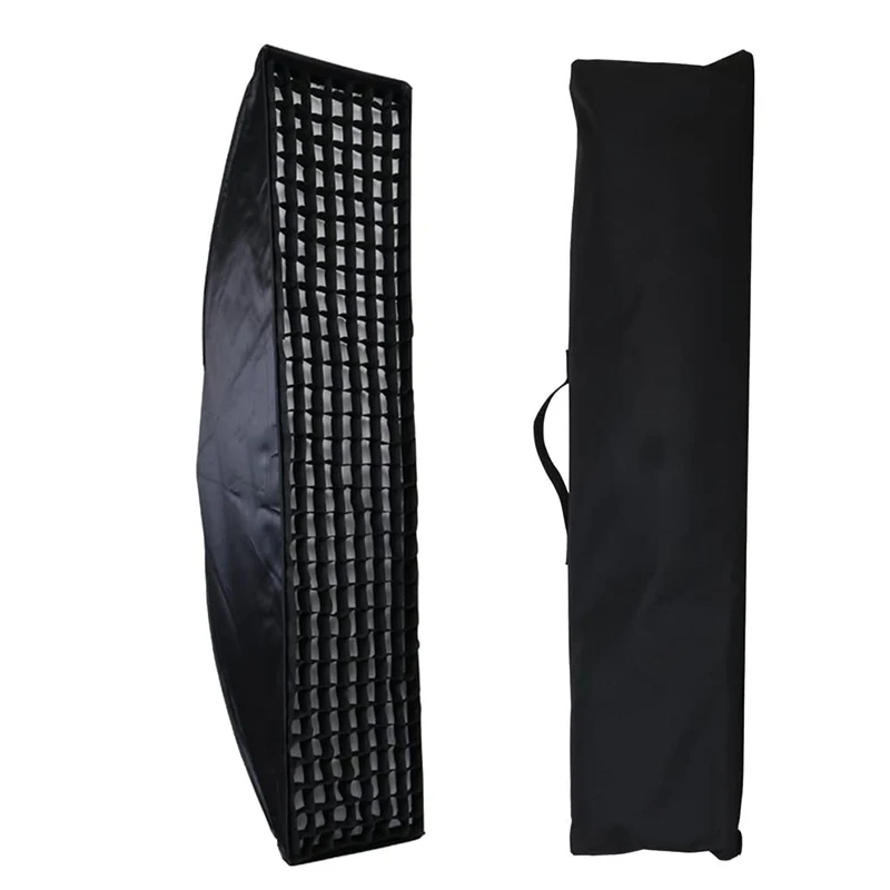 Portable Godox 30*120cm Strip Rectangle Softbox With Bowens Mount Honeycomb Grid For Studio Flash Lights Photography Shooting