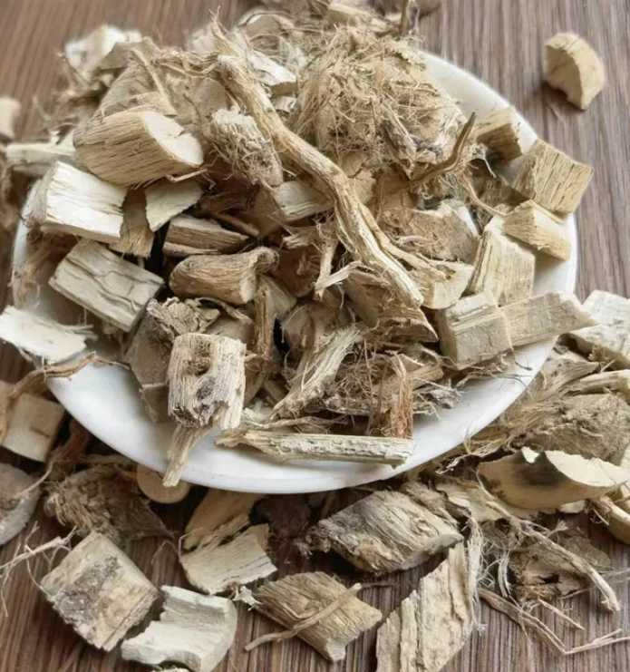 Natural raw dried Guimauve racine naturelle coupee Althaea officinalis root cuts