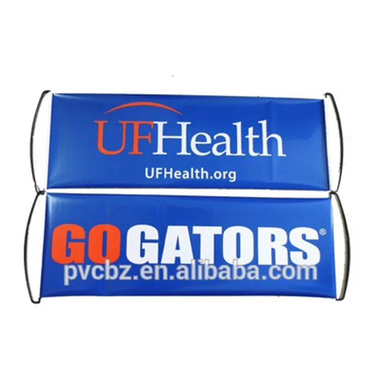 Wholesale Custom Design Hand Scrolling Banner Advertising Cheering Fan Banner multi color 2 side printing