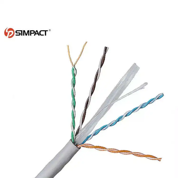 Simpact Supply Pvc/Pe/Lszh/Cmp/Cmr Jacket High Quality Pure Copper Utp Cable Cat 6 300M Meter Price Cat  6  Lan  Cables