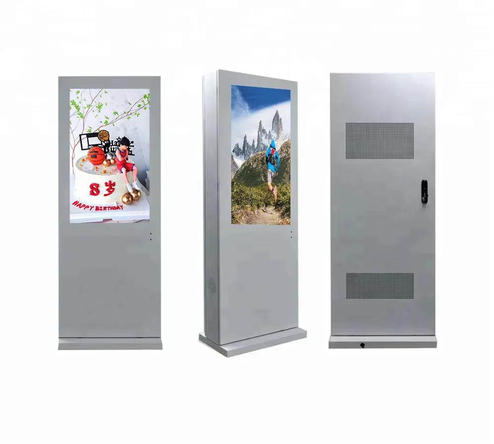 Outside Advertising Totem Kiosk CMS Software Vertical Floor Stand Outdoor Digital Signage and Displays Ads TV LCD Media Player