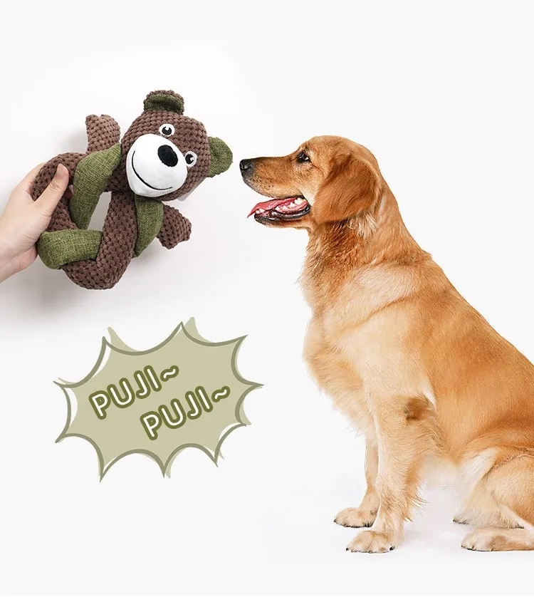 Kingtale Custom Pet Suppliers Dog Accessories Sloth Shape Squeaky Dog Toys Plush Toy For Dog