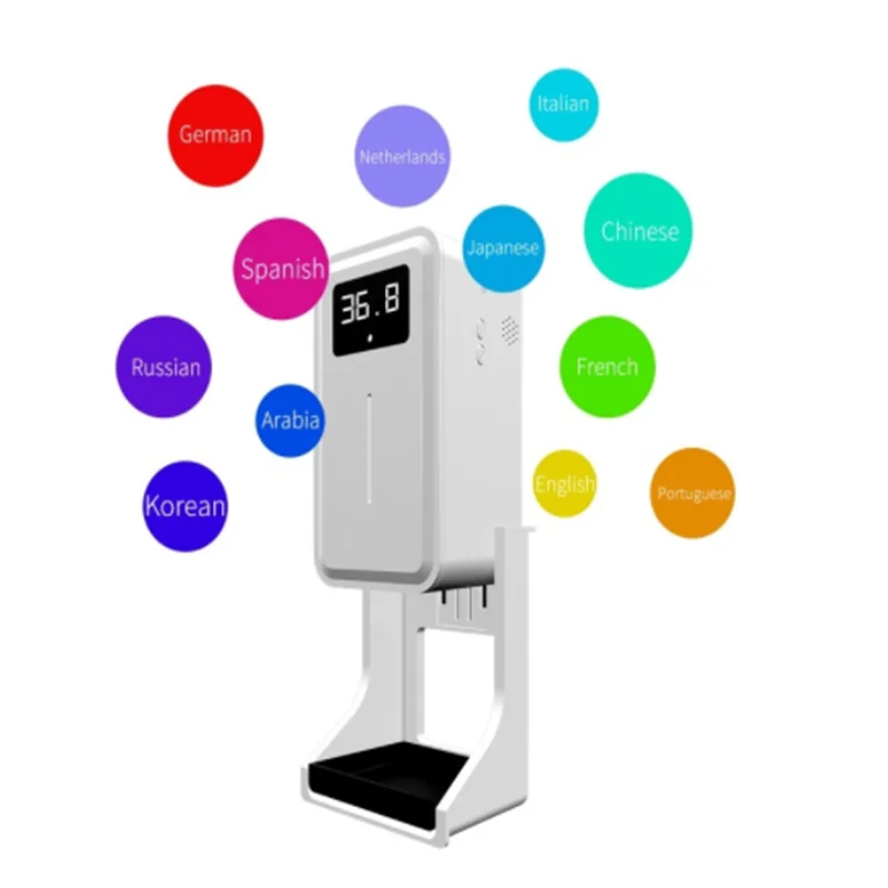 2020 New Wall Mounted 450ml Alcohol Spray 12 Languages Automatic Soap Dispenser