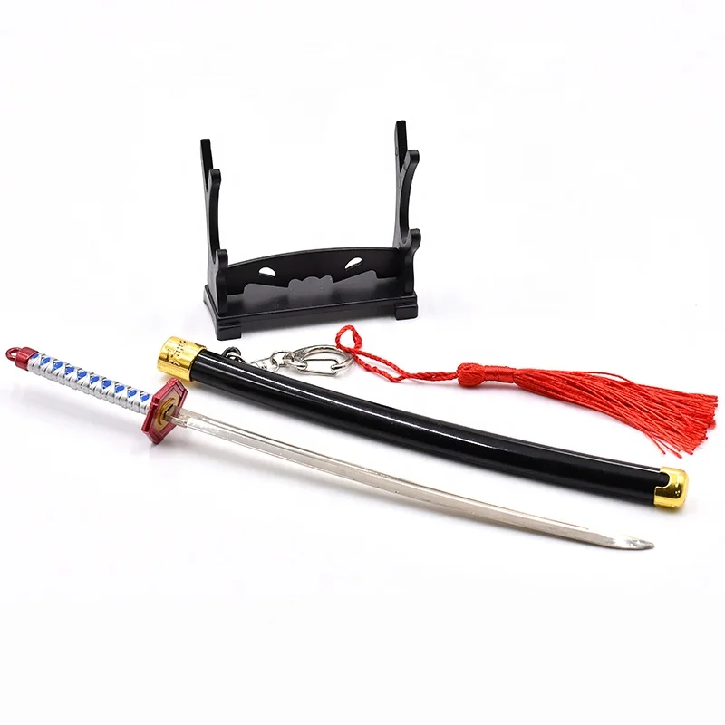 Factory Price Kids Costume Role Play Toys Katana Demon Slayers Tomioka Giyuu Metal Sword Keychain for Cosplay