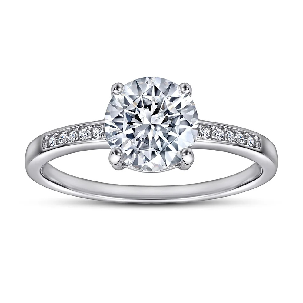 Classic Cz Cubic Zirconia Shaped Jewelry 925 Wholesale Price Sterling Silver Engagement Fashion Vintage Diamond Rings