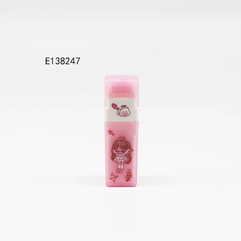 Hot sell custom OEM  Cute cat kawai eraser Chip cleaner for children PVC material rubber Stationery set for kid