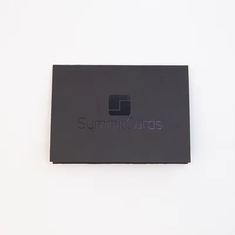 Custom Logo UV Printing Business VIP Credit Card Foldable Gift Box Black Cardboard Envelope Packaging Box