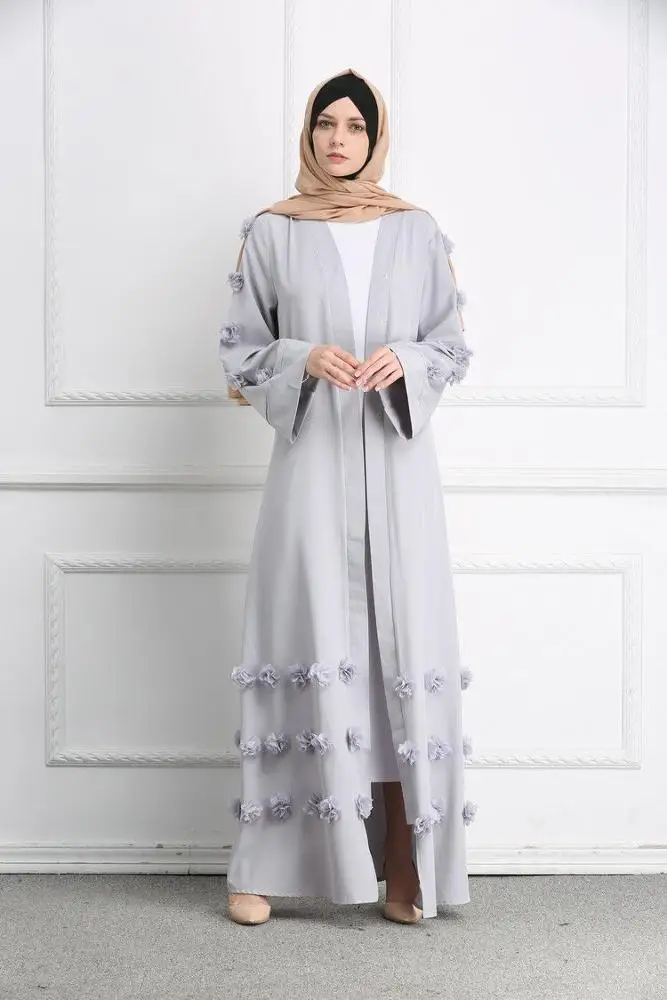 
Abaya Muslim Open Front Cardigan Vintage Maxi Womens Dress Party Evening Prom 