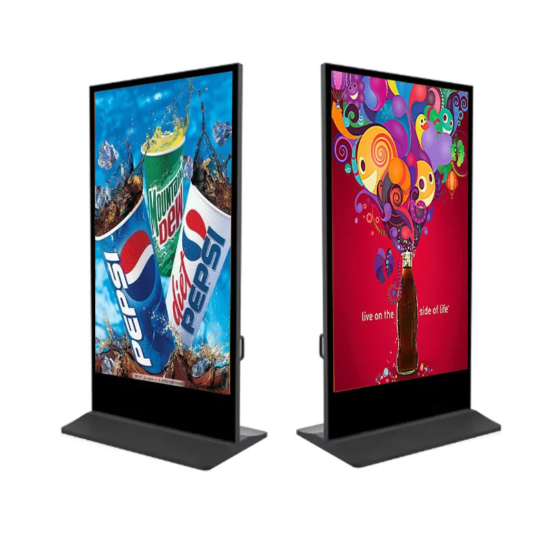 Full screen advertising machine indoor floor standing LCD full screen touch vertical advertising booth 4k display sign