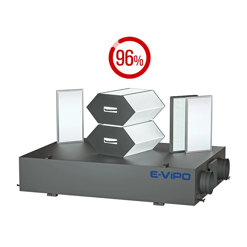 E-VIPO HRV ERV HVAC система питания и вытяжной вентилятор плоский двигатель высокого статического давления с двигателем VMC перекрестными потоками механическая вентиляция