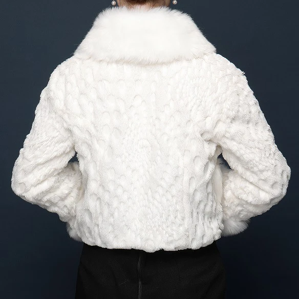 
Jtfur Women winter bride long-sleeved quilted jacket leopard print warm wedding party fur shawl 