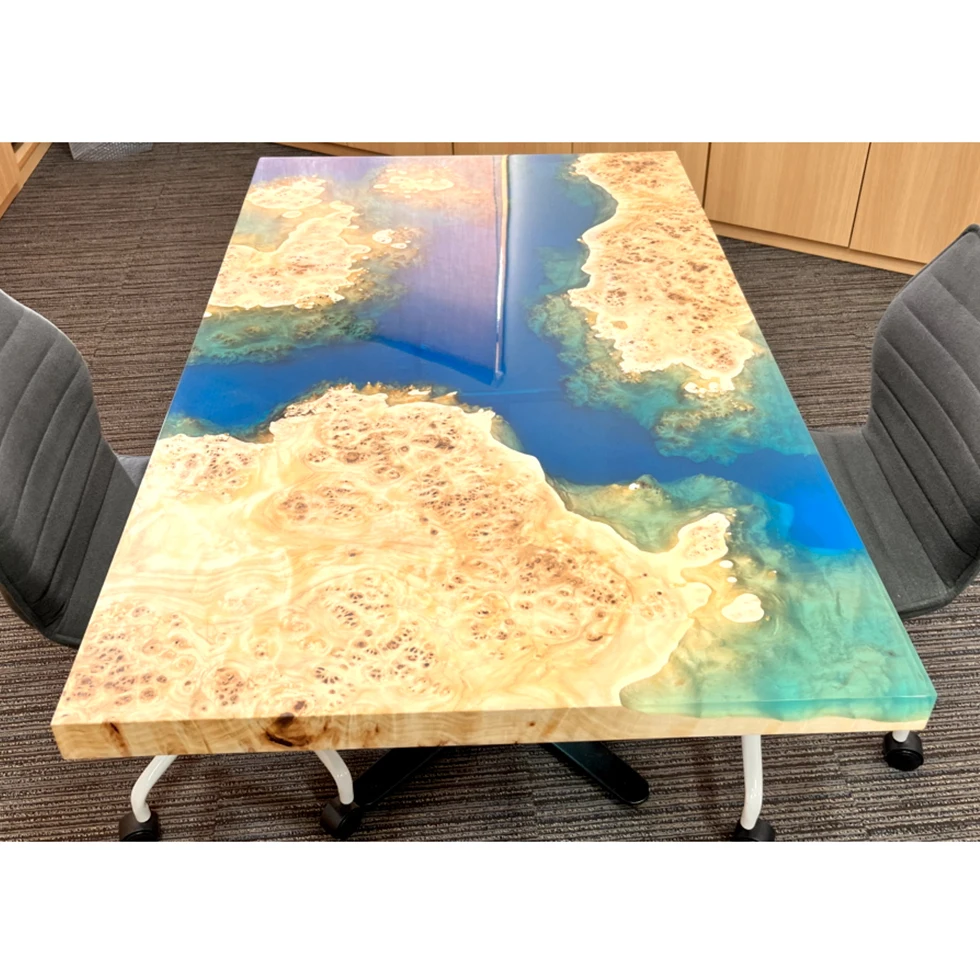 Japandi solid timber premium contemporary custom golden poplar long dining table wood