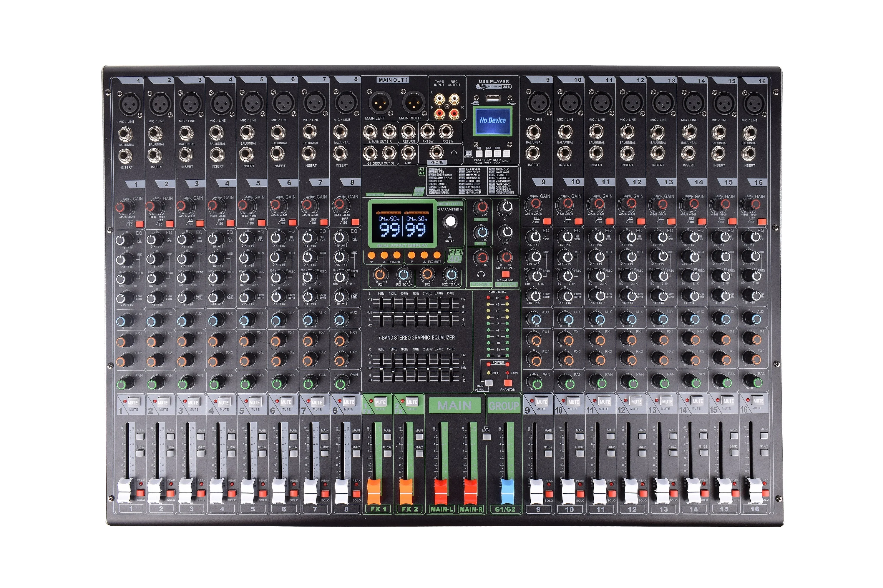 PMA1606FX 16-канальный видеорегистратор DJ микшер цифровой микшерный пульт двойной 99DSP