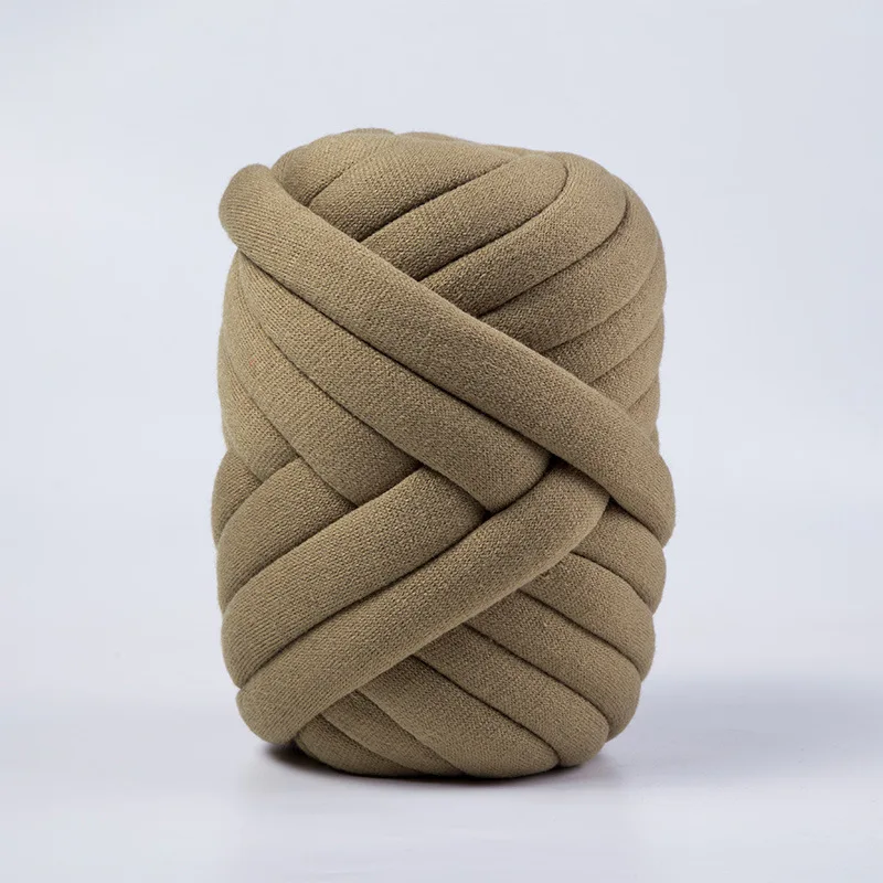 Blended Fancy yarn polyester hollow giant chunky cotton tube yarn for hand knitting