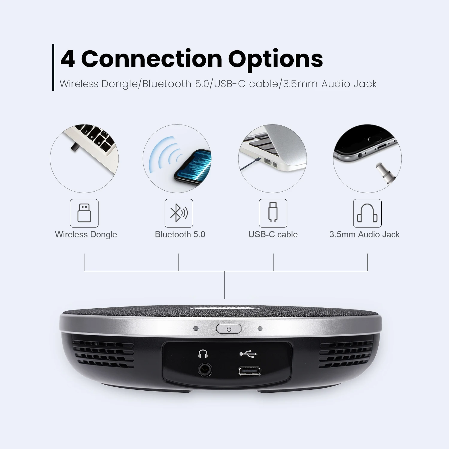 Tongveo Video Conferencing Kit 12X Optical Zoom USB3.0+HDM1 4K PTZ Conference Camera Wireless BT Speakerphone
