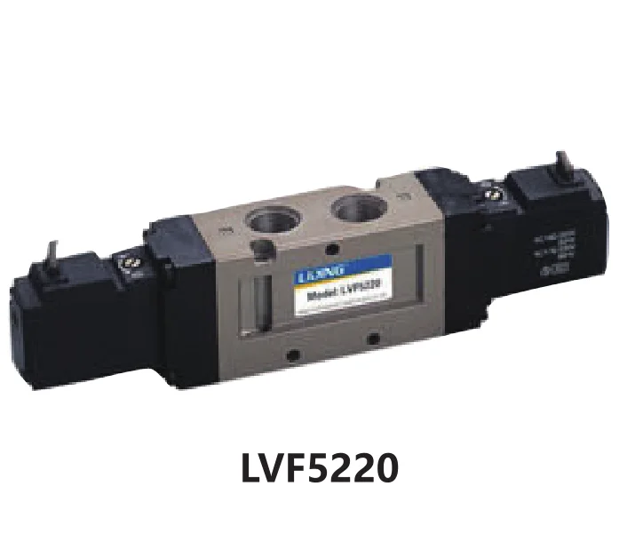 
LVF series dc 24v solenoid flow control 5/2 way pneumatic valve 