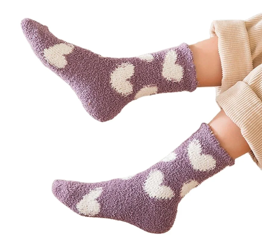 2020 New Coral Fleece Winter Socks Keep Warm Lovely Women Sleep Socks Stockings