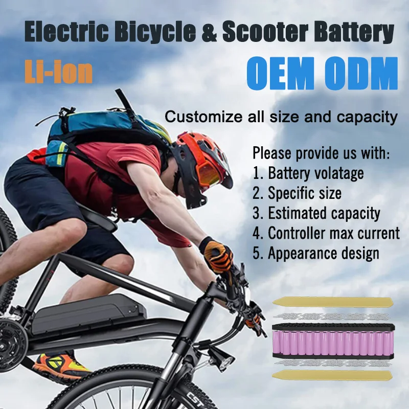 China Factory Custom Ebike Li-ion Battery Pack 24V 36V 48V 7.8Ah 10A 13Ah 15Ah 17.5Ah 20Ah Lithium Battery Case For Motor E Bike