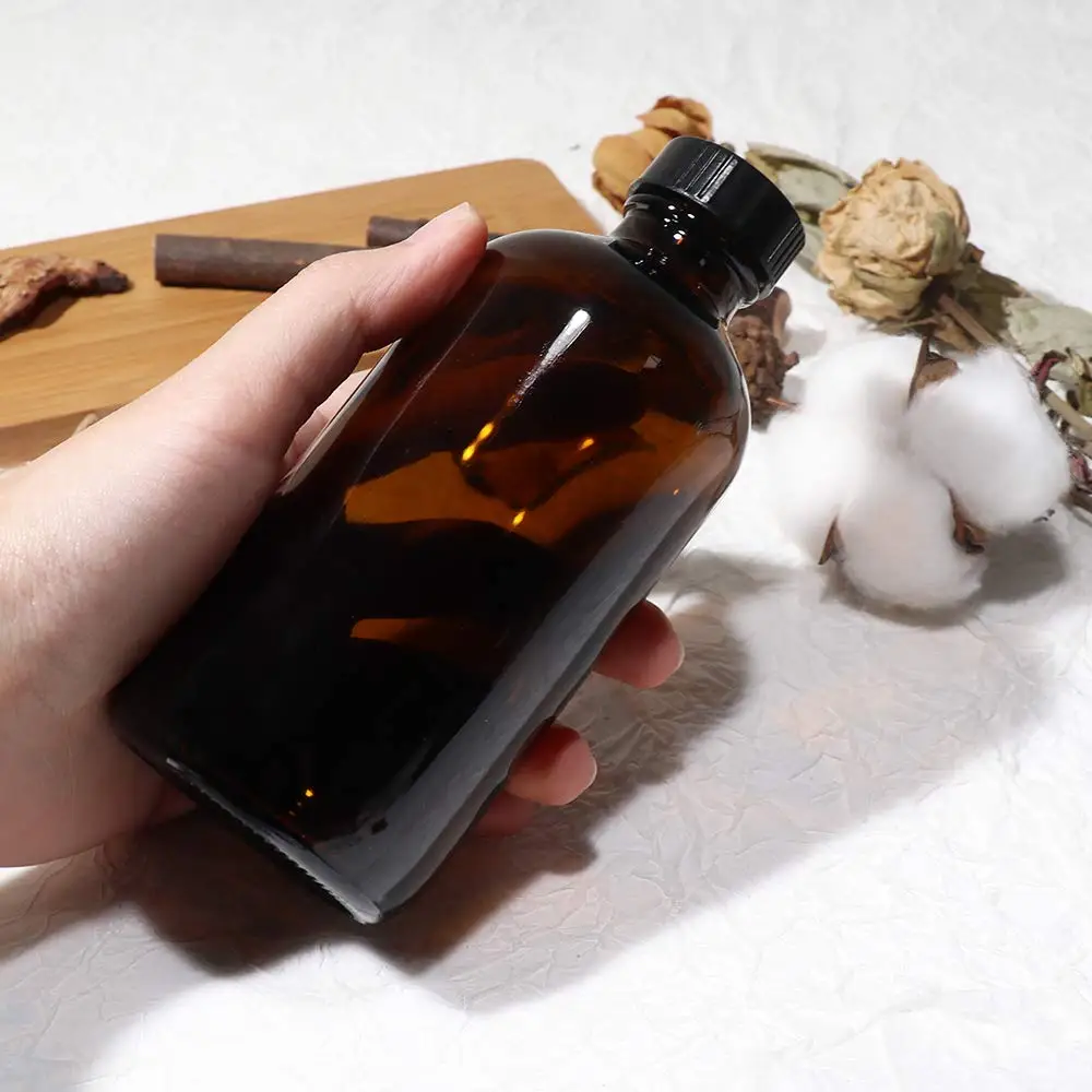 Cheap 120ml 150 Ml 240 Ml 250 Ml 500ml 700 Ml Clear Amber Boston Round Glass Bottle