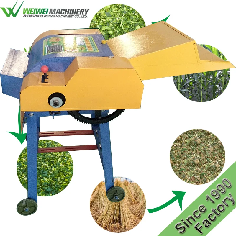 Weiwei small factory automatic cutting machine shredding machines grass cutters types chaff hay for sale horses feed