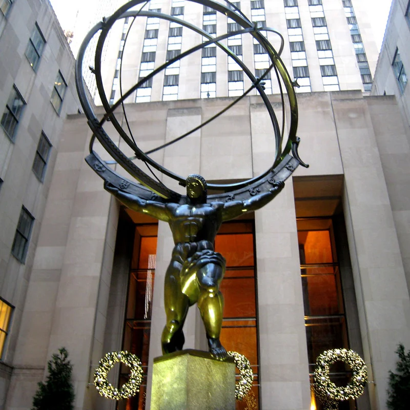 public sculpture  Nude Greek Man Statue Life Size Metal Brass Bronze Atlas Sculpture