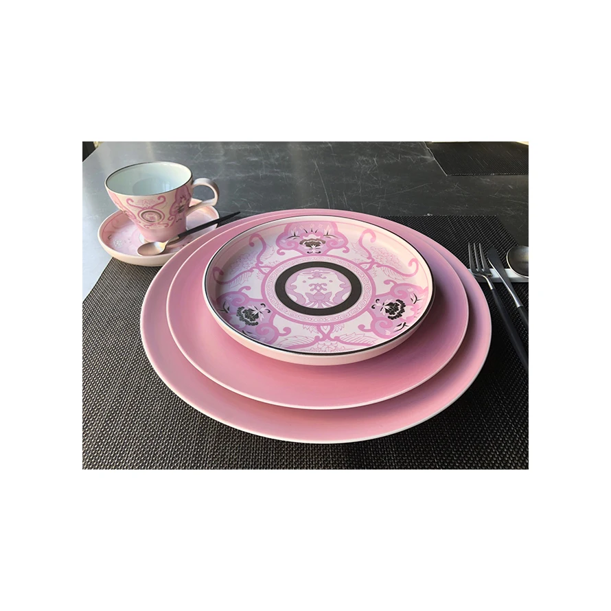 Luxury lifestyle kitchen crockery plates dinner porcelain dinnerware