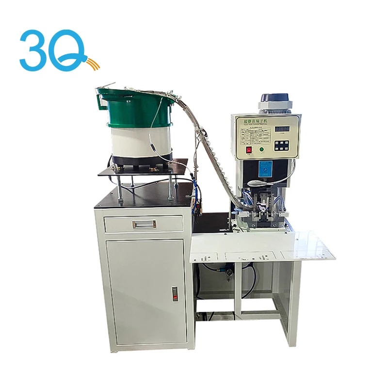 3Q china best 2T Automatic vibrate plate feeding Pre-insulated Single-grain Terminal Ferrule Crimping Machine cable wire loose