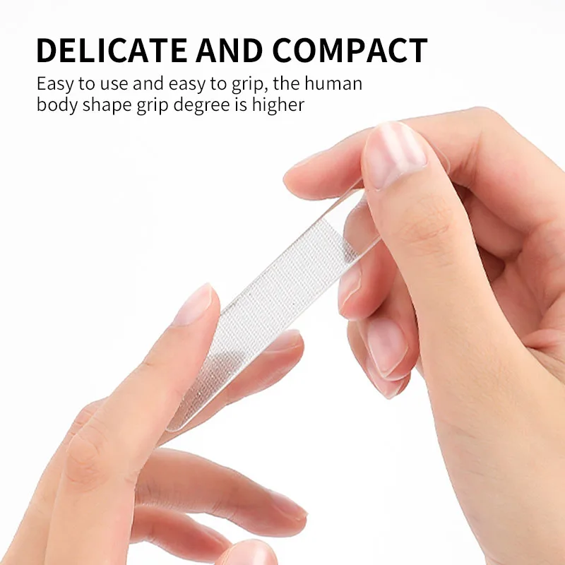 Bulk glass nail files suppliers beauty care tool smooth finish shiner polisher nail filer with white case