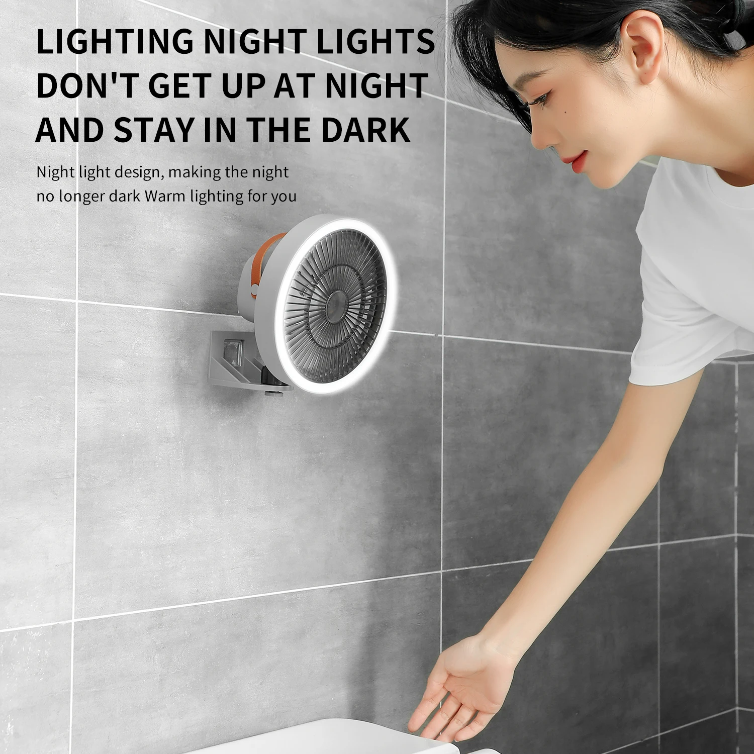 Multi functional wall mounted fan USB charging head shaking detachable mini fan household bedroom kitchen toilet portable fan