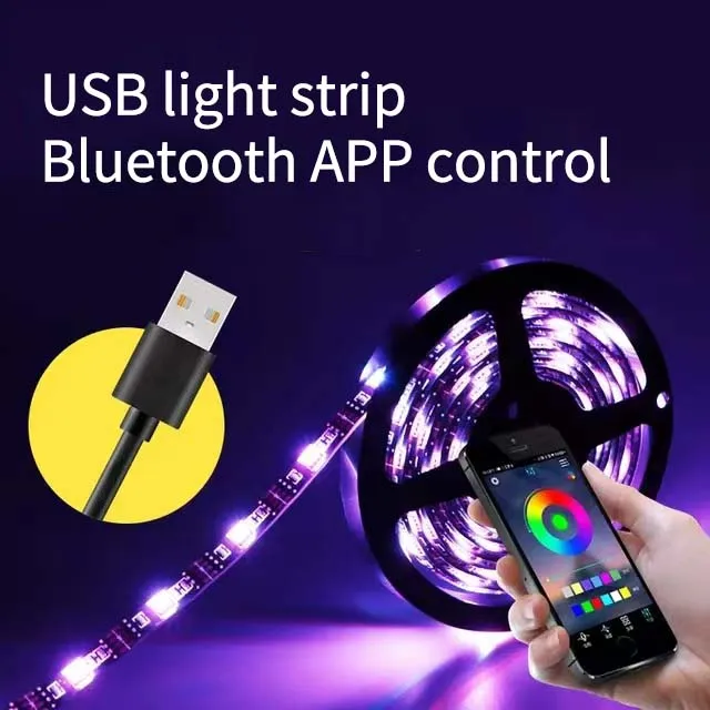 USB Bluetooth Смарт-полосы RGB5050 набор световых лент светодиодная семицветная атмосфера 5 В пульт дистанционного управления цветной свет