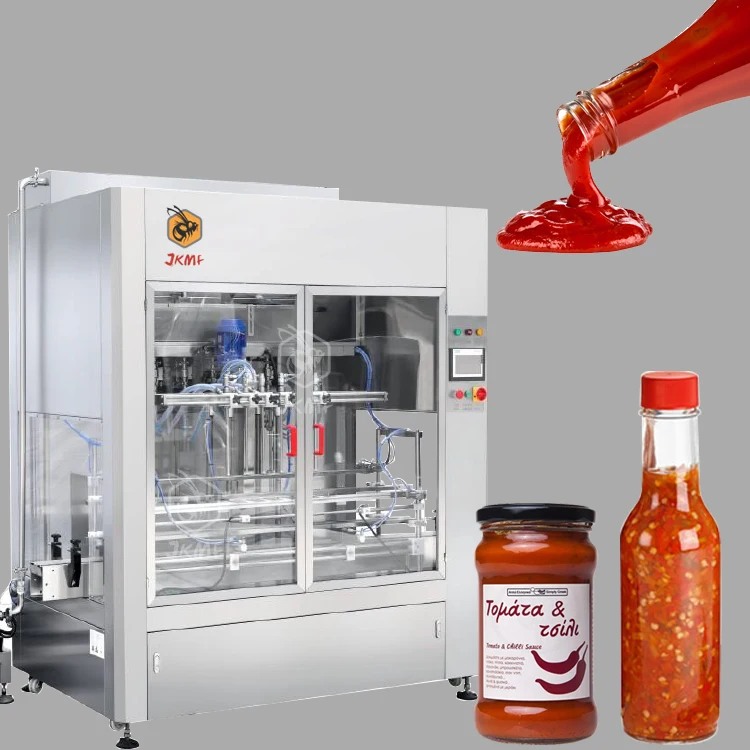 Automatic Sauce Bottle Filling Capping Labeling Machine Chili Sauce Jar Filling Machine Ketchup Bottle Filling Packing Machine