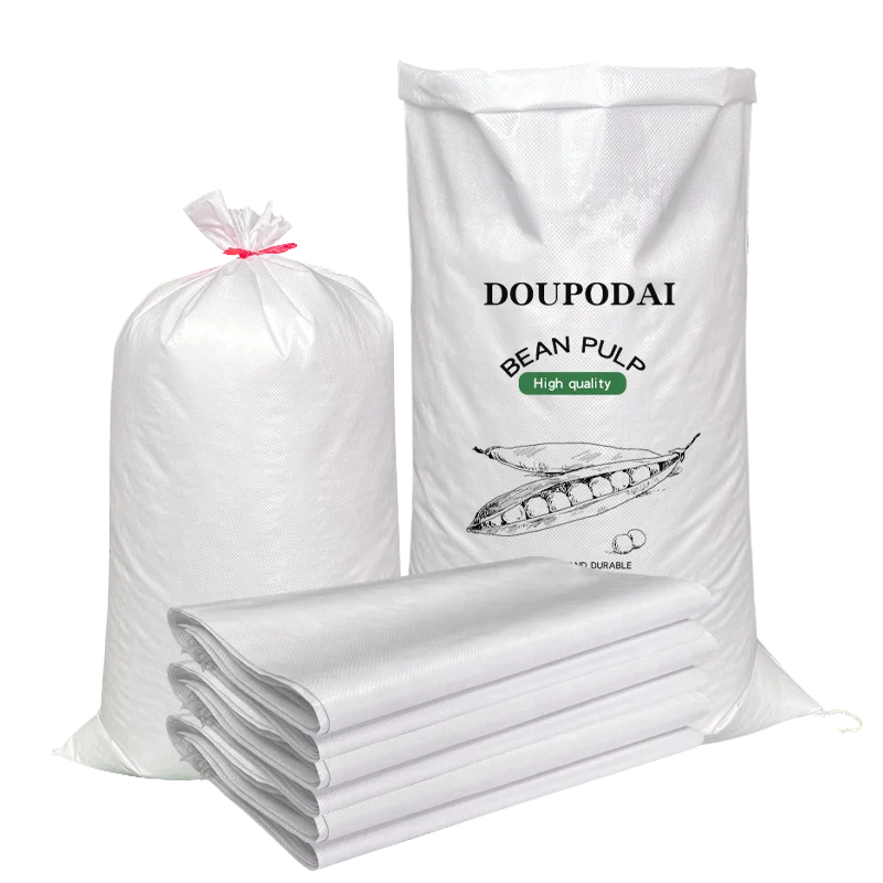 25kg 50kg 100kg  high quality white color plastic polypropylene pp woven bags for grains rice flour