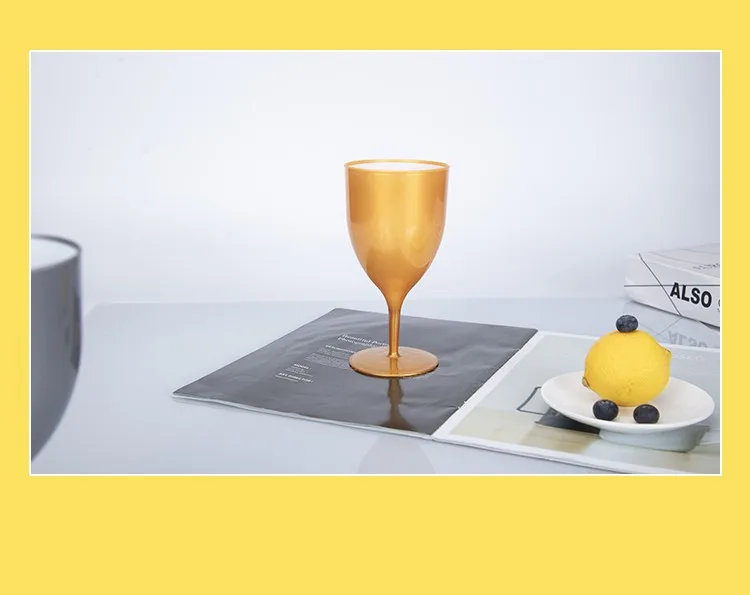 Unbreakable Colorful Acrylic Champagne Glass European Style toasting Cups BPA-free Plastic Wedding Wine Glass