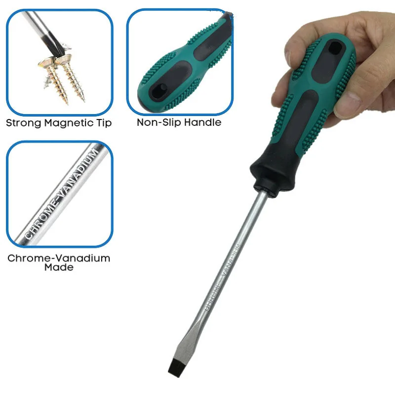 7-Piece Screwdriver Set Electric Power Source Phillips One Word Manufacturer Supply Steel and Plastic Handle Bit