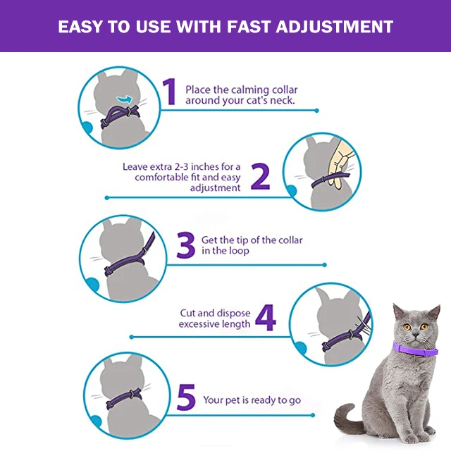 Manufacturer wholesale non-toxic essential oils adjustable anti-anxiety dog cat calming collar