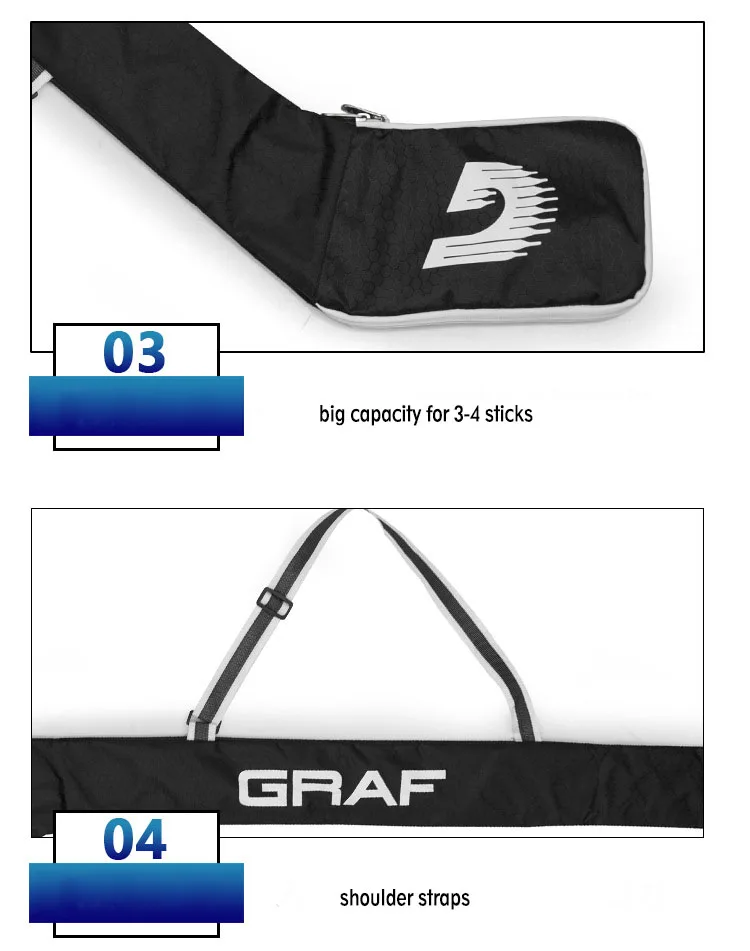 Custom portable large capacity Adults Senior Youth Sports Indoor Outdoor field ice hockey sticks bag cricket racket bag